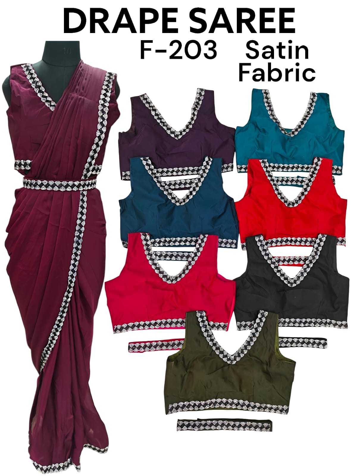 One-Minute Saree readymade – Style Made Easy! F-203